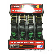 2" 680KGS Packaged Ratchet Buckle with Rubber Handle Green Lashing Strap